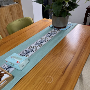 桌旗中式 新中式 禅意棉麻桌垫茶席床旗电视柜布餐桌布绣花茶旗定制