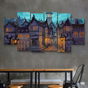 狼人杀海报挂画剧本杀桌游馆墙面壁画休闲游戏主题宣传酒吧装饰画