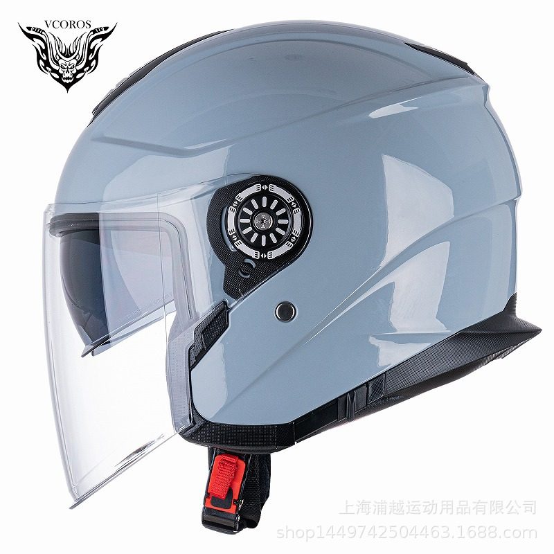 vcoro摩托车头盔揭面盔双镜片男女士个性机车可配蓝牙四季通用