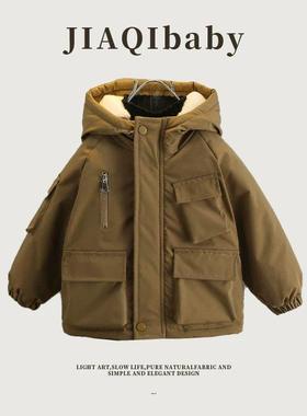 A05310（宝贝响当当）加棉加厚中兔毛派大口袋克服外套冲锋衣