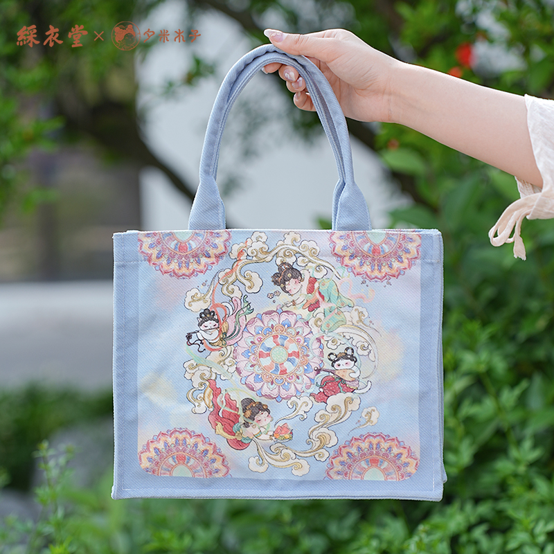 彩衣堂x夕米木子 国风可爱敦煌手拎方包女手提书包大容量学生通勤