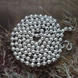 幸福圆珠长毛衣链75 泰银 手工银 曼谷银 80cm 925纯银