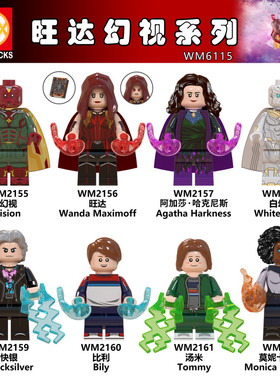 WM6115超级英雄旺达幻视快银莫妮卡比利第三方拼装积木人仔小玩具