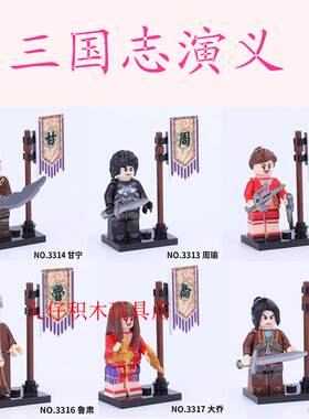 益智人仔玩具三国拼装积木塑料5