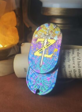 钛合金泼墨塞尔达之剑旋转律动机械推牌MOTEDC解压玩具指尖陀螺