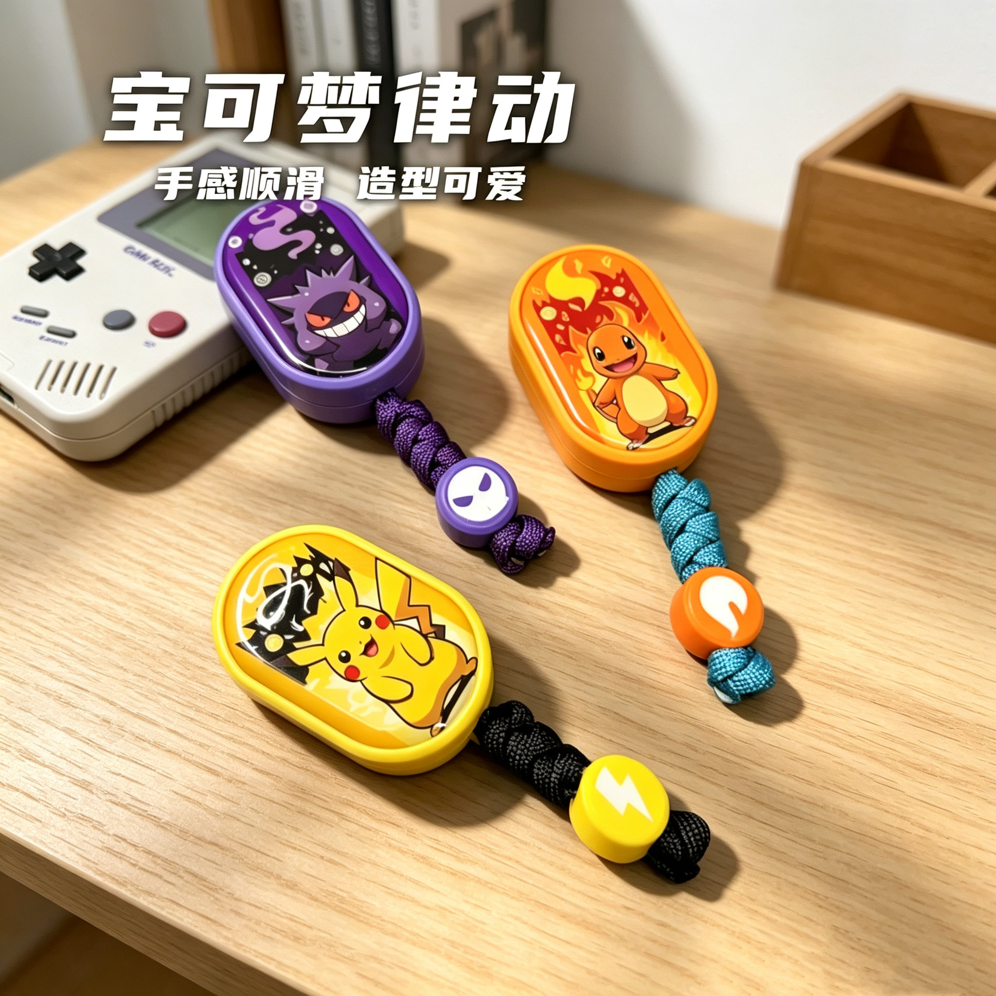 宝可梦律动机械叮叮推牌高低音手感直推旋转EDC解压玩具手把件图片