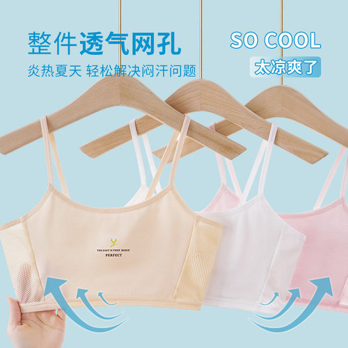 女童纯棉少女内衣发育期中大童8-13岁小背心小学生初中生内穿裹胸
