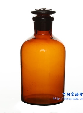华鸥棕小口玻璃瓶 30 60 125 250 500 1000 2500 5000 10000ml具磨砂塞磨口试剂瓶1 2.5 5 10L棕色玻璃细口瓶