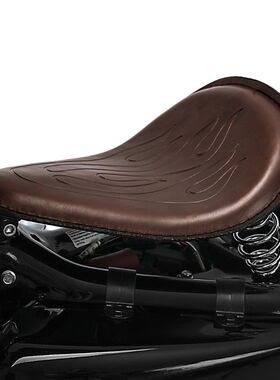 适用哈雷Sportster XL883 XL1200 X48改装复古弹簧单坐垫皮座单座