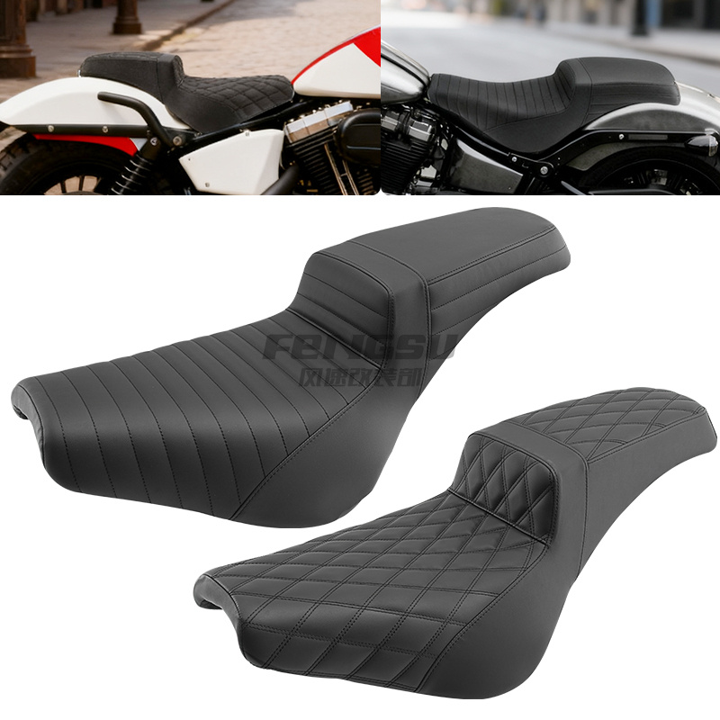 适用哈雷软尾街霸新款18年后改装坐垫street bob双人加厚座垫连体