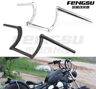 摩托车配件哈雷巡航太子车改装复古bobber chopper龙头 Z字型车把