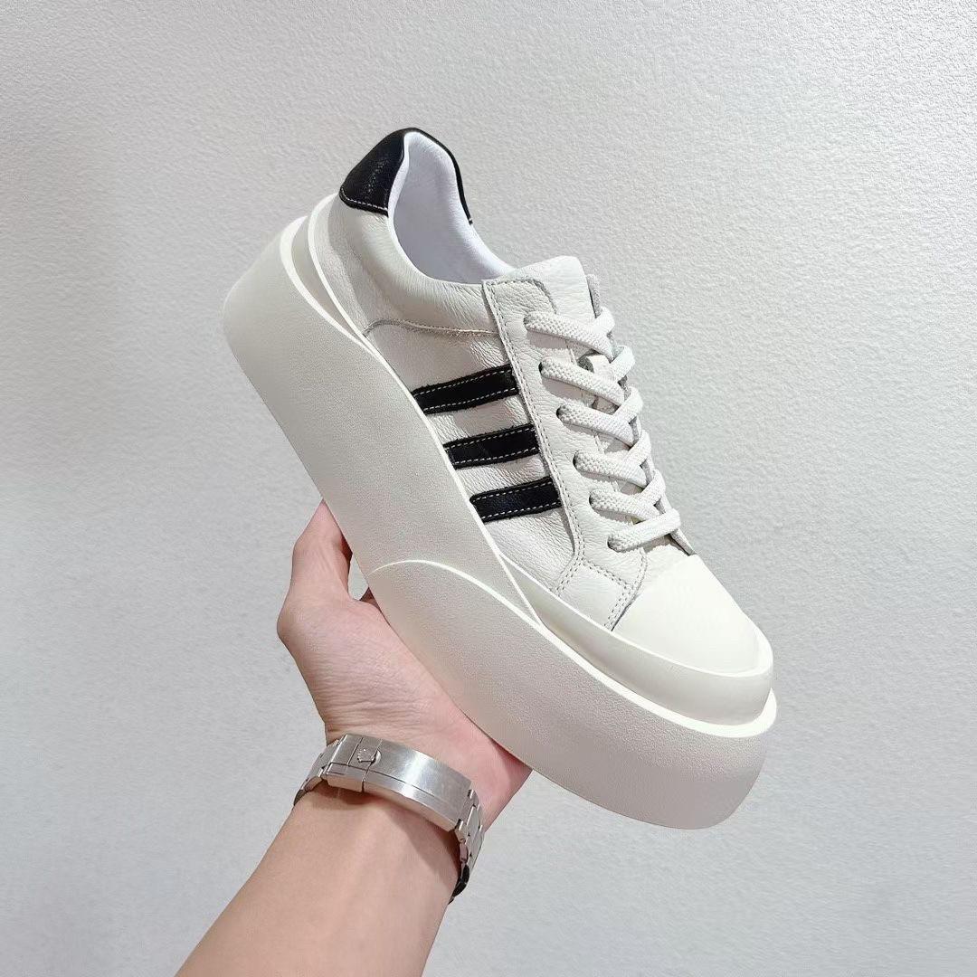 真皮厚底板鞋百搭休闲鞋潮