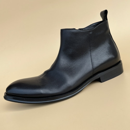 2025冬季复古切尔西靴男真皮软皮