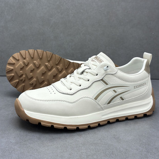 实体店正品小白鞋男头层牛皮2026春款新品内增高男鞋真皮男装波鞋