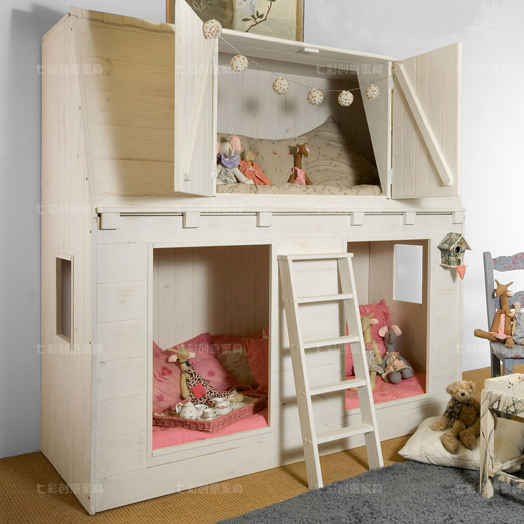 木屋房子床上下高低可定制带护栏
