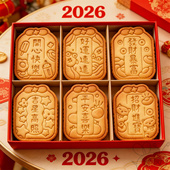 2026新年御守卡通饼干模具心愿祝福平安喜乐按压式 烘焙曲奇印模