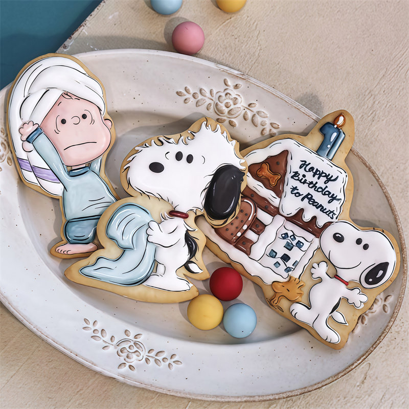 乐甜鱼鱼老师史努比卡通饼干模具宝宝周岁蛋糕装饰冬日限定小狗