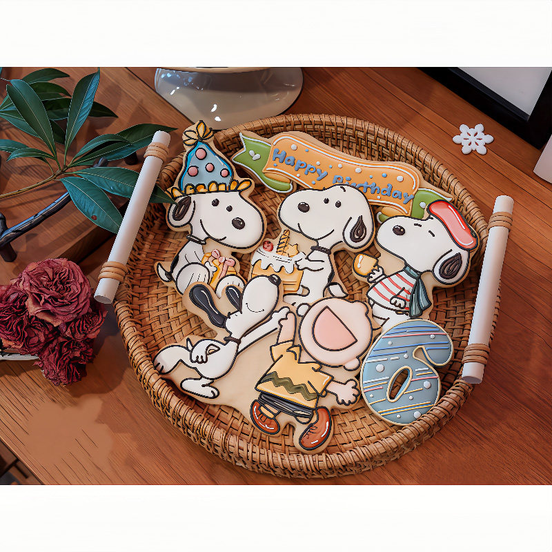 乐甜鱼鱼老师史努比卡通糖霜饼干模具生日蛋糕party朋友系列小狗