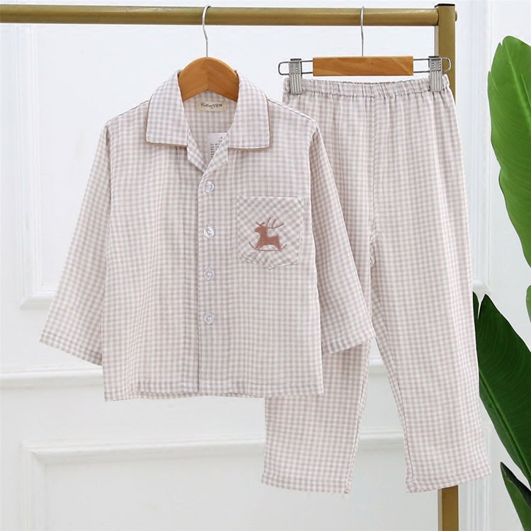 韩版翻领中大童春秋季柔软家居服