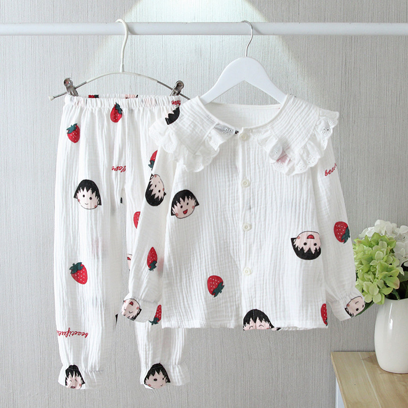 春夏儿童纱布家居服套装