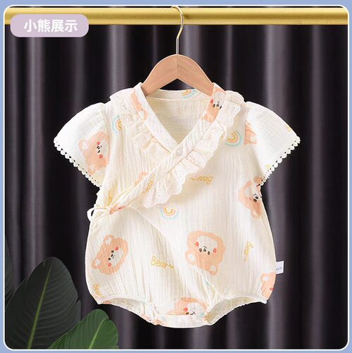 男女宝宝纱布包屁衣连体哈衣爬服