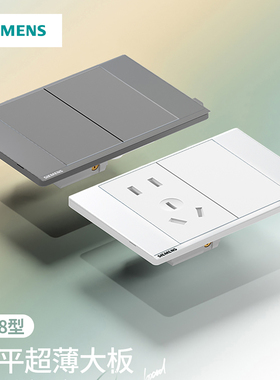 西门子118型开关插座面板十孔二十孔家用10a20九孔璟逸墙壁插灰色