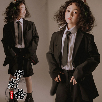 女童演出服走秀儿童西装套装