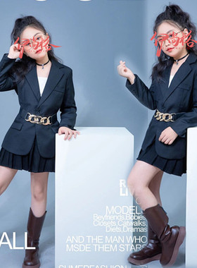 舞台走秀女童西装裙少儿模特大赛T台演出服CCAC比赛表演儿童服装