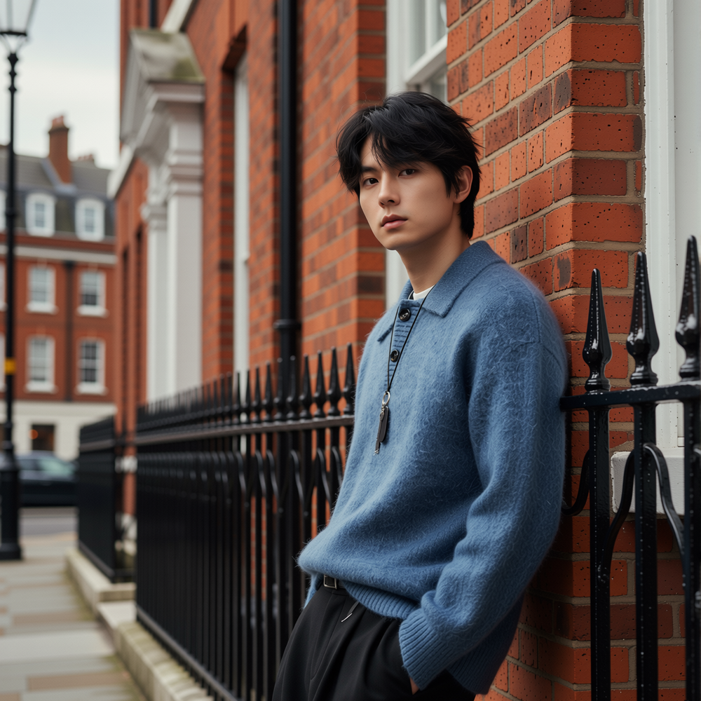 w2x秋冬毛衣内搭毛呢针织衫男士上衣男装冬季新款加厚保暖打底衫