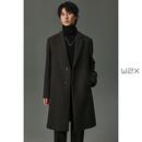 妮子外套青年风衣 平驳领加厚羊毛呢大衣男中长款 w2x2025冬季 新款