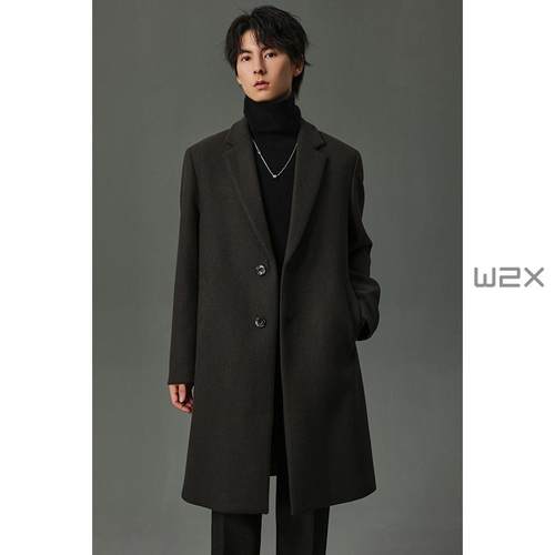w2x重磅加厚羊毛呢子大衣