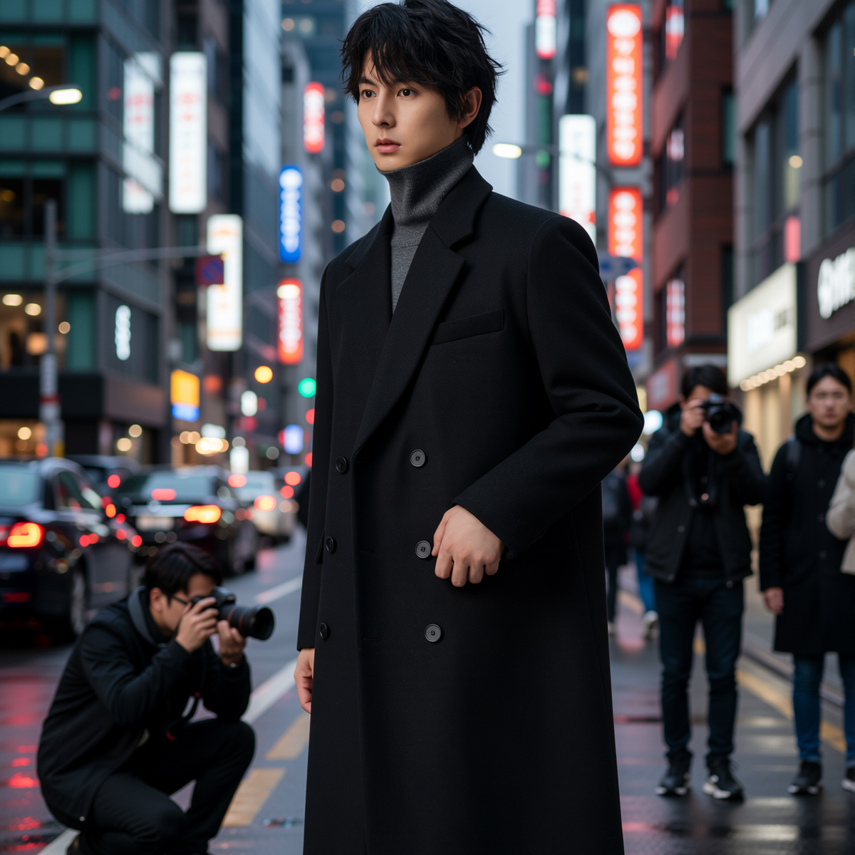 w2x高级感羊毛呢大衣男士风衣中长款加厚外套秋冬季新款呢子男装