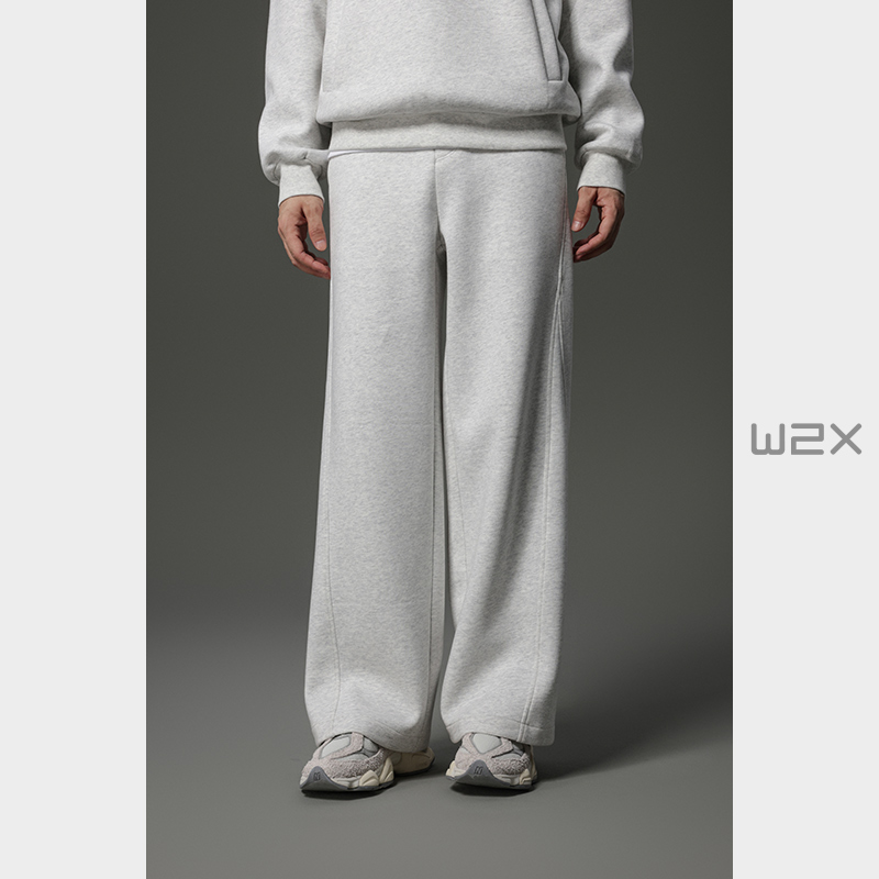 秋季新款松紧腰拼接宽松休闲裤