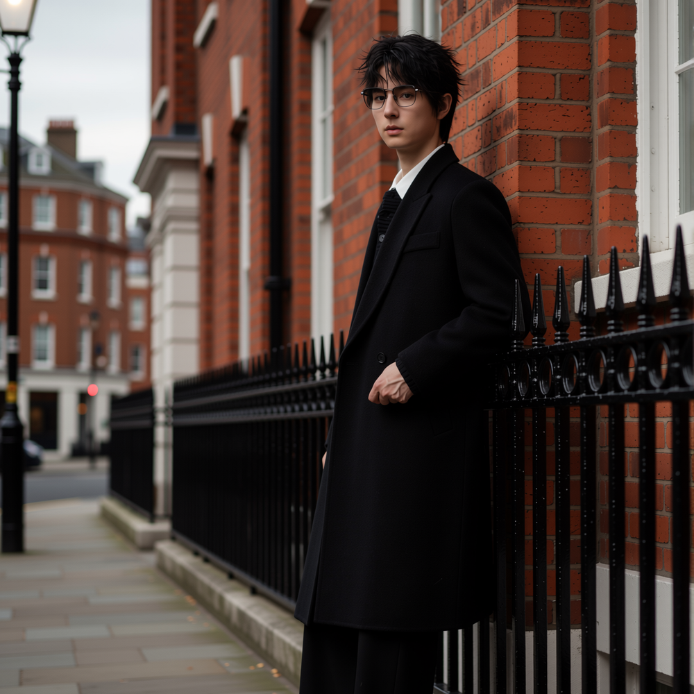 w2x冬季高级全羊毛呢大衣新款风衣中长款冬装外套双面呢男装百搭