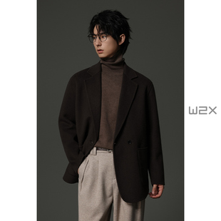 外套高级感痞帅呢子小西服单件 双面羊毛呢西装 w2x2025新款 秋冬季