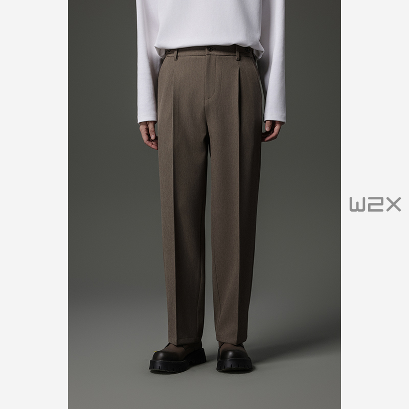 垂坠感休闲西装裤男直筒青年长裤