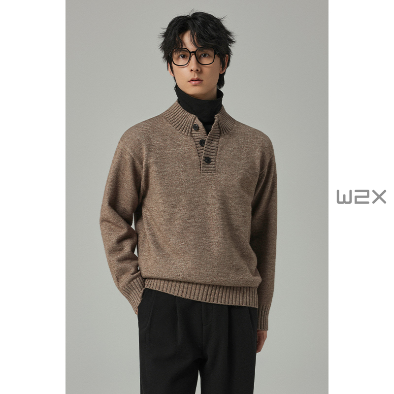 套头针织衫男老钱风男装毛线衣