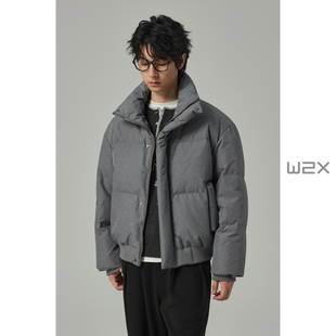 面包服90鸭绒高级感痞帅外套 加厚立领羽绒服短款 w2x2025新款 冬季