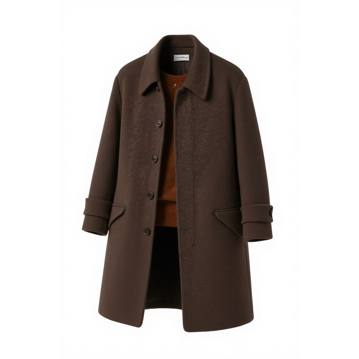 w2x秋冬款男式高档羊毛大衣毛呢外套呢子风衣长款英伦风爸爸装加