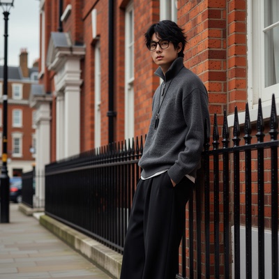 w2x针织开衫男士羊毛呢毛衣保暖秋冬季加厚外套男款冬装时尚百搭