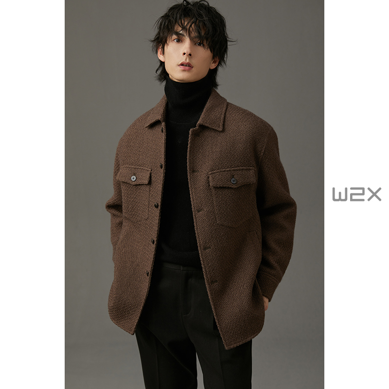 秋冬季加棉小香风羊毛呢夹克