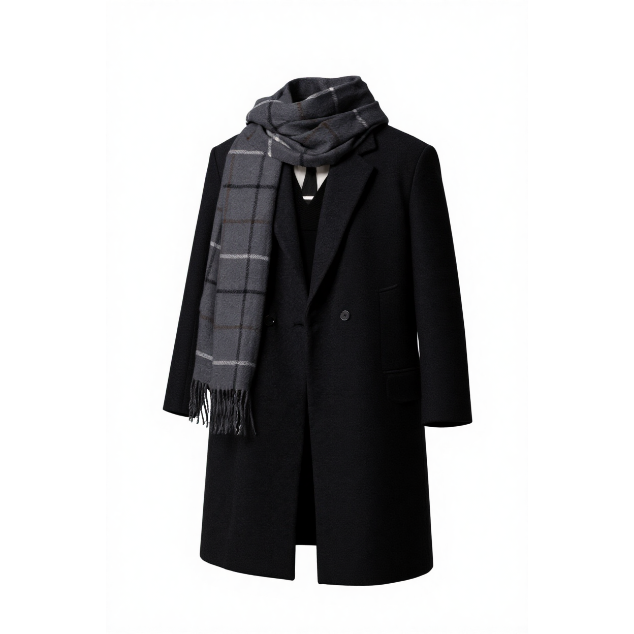 w2x中年男装冬款大衣毛呢外套呢子风衣短款纯毛英伦风双排扣新款