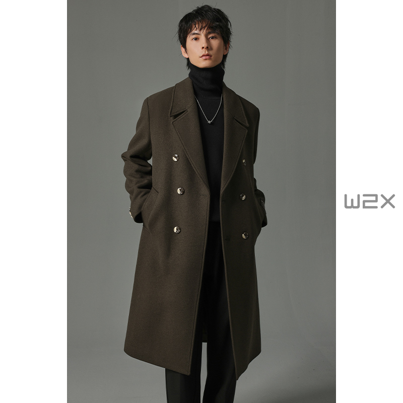 重磅翻领三色散毛尤莱特外套