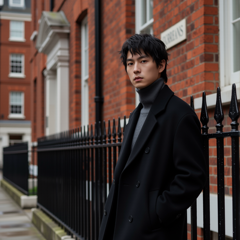 w2x高端羊毛呢大衣男秋冬季新款风衣男中长款加厚宽松双面呢外套