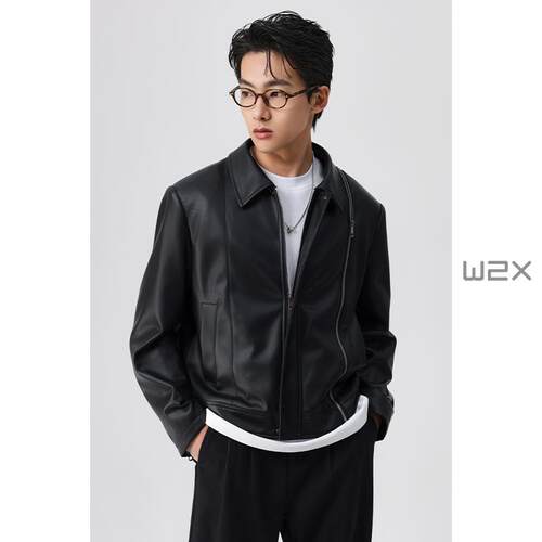 PU皮夹克男短款痞帅高端休闲外套