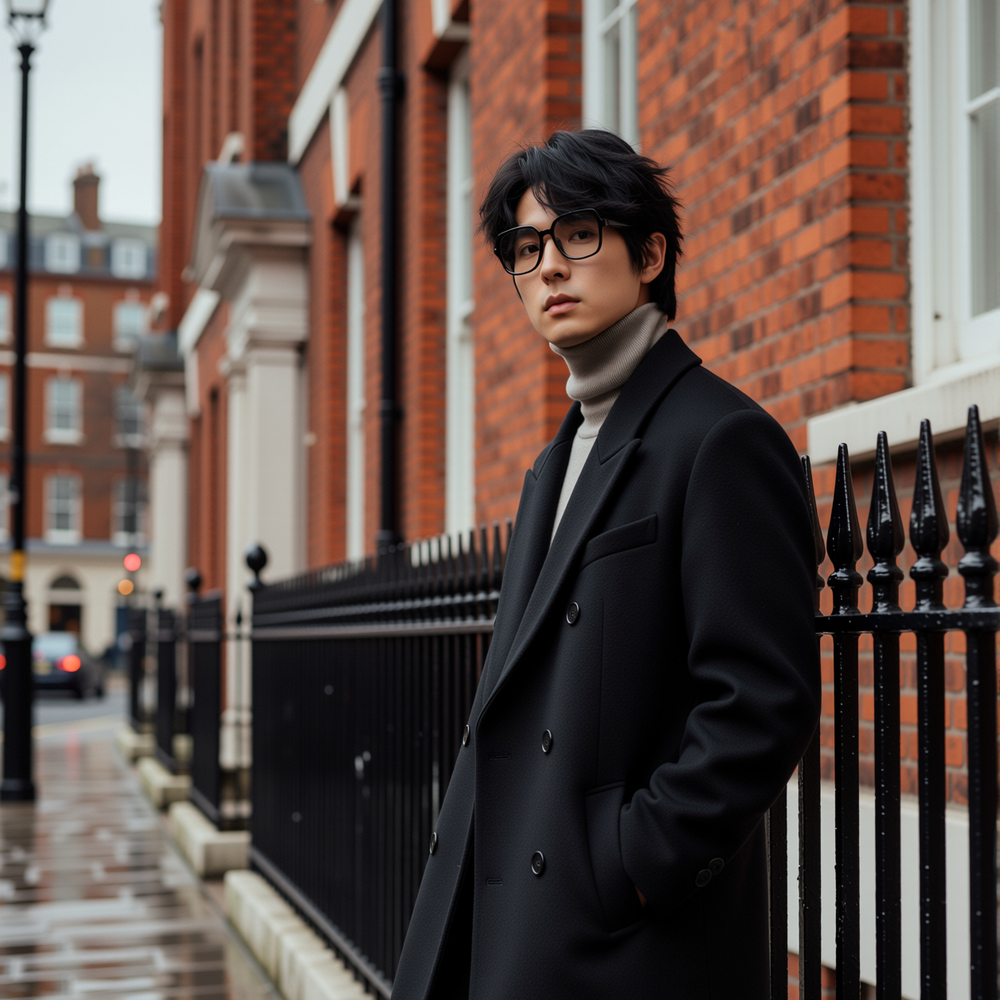 w2x秋冬季高级感双面羊毛呢大衣男士外套长款风衣男加厚冬装保暖