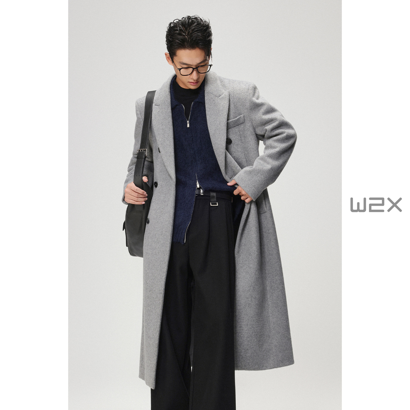 加厚羊毛呢大衣男中长款