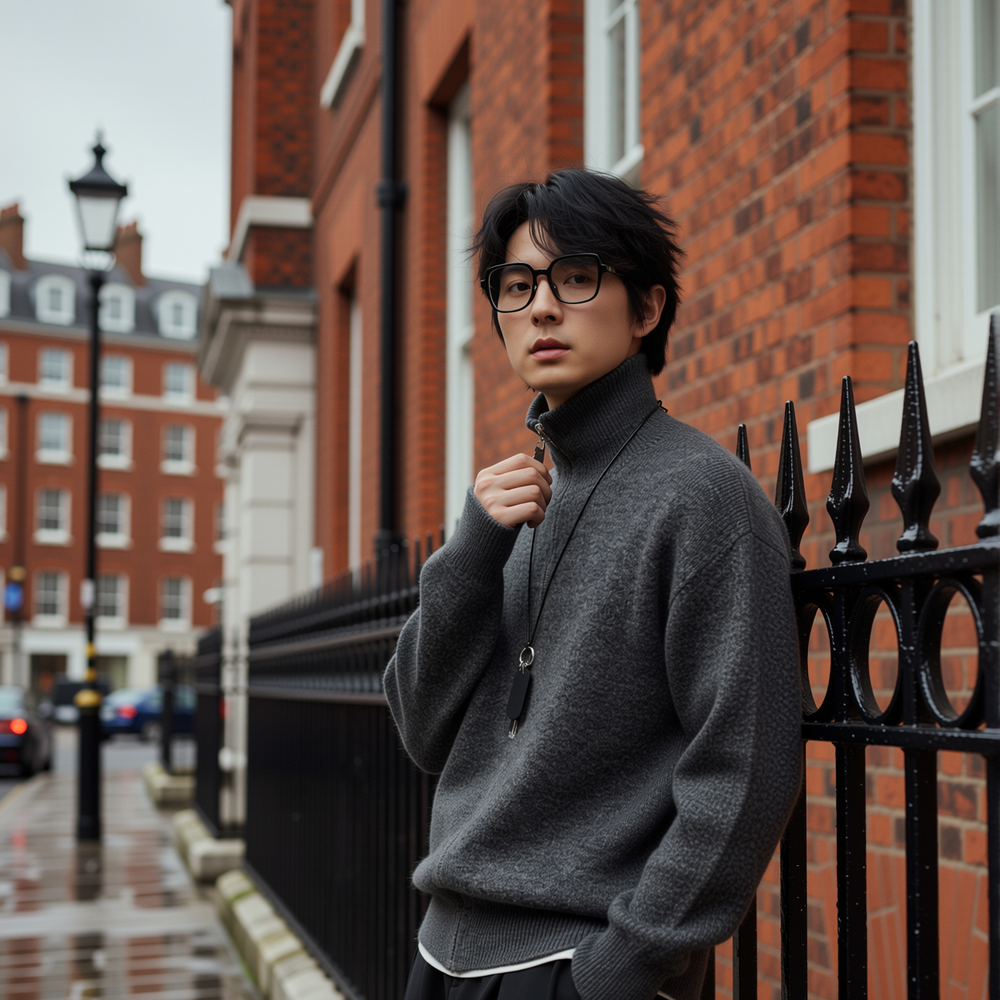 w2x羊毛呢毛衣男款2025新款秋冬季男士加厚外套长袖冬装针织开衫