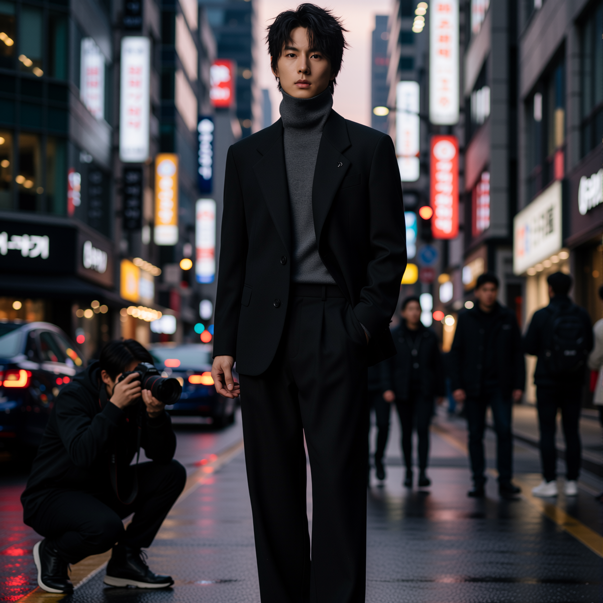 w2x复古双面羊毛呢大衣男冬季新款西装冬装外套加厚西服男士高端