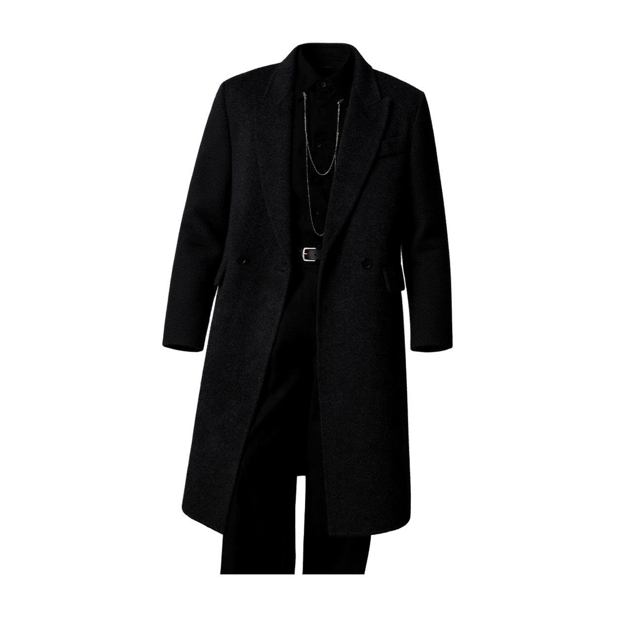 w2x加厚款100%纯羊毛呢大衣秋冬季商务西装外套中长款男士风衣潮